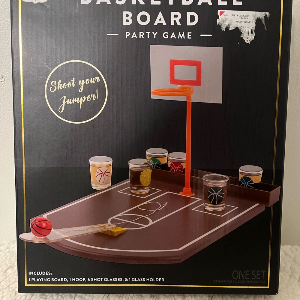 Basketball Party Board Game with Shot Glasses